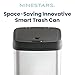 Ninestars DZT-12-5 Bedroom or Bathroom Automatic Touchless Infrared Motion Sensor Trash Can, 3 Gal 12L, Stainless Steel Base (Rectangular, Black Lid)