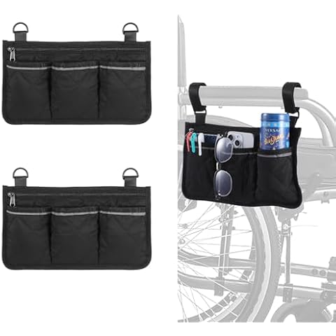 LLOUSSAK Wheelchair Side Bag (2-Pack) Cover