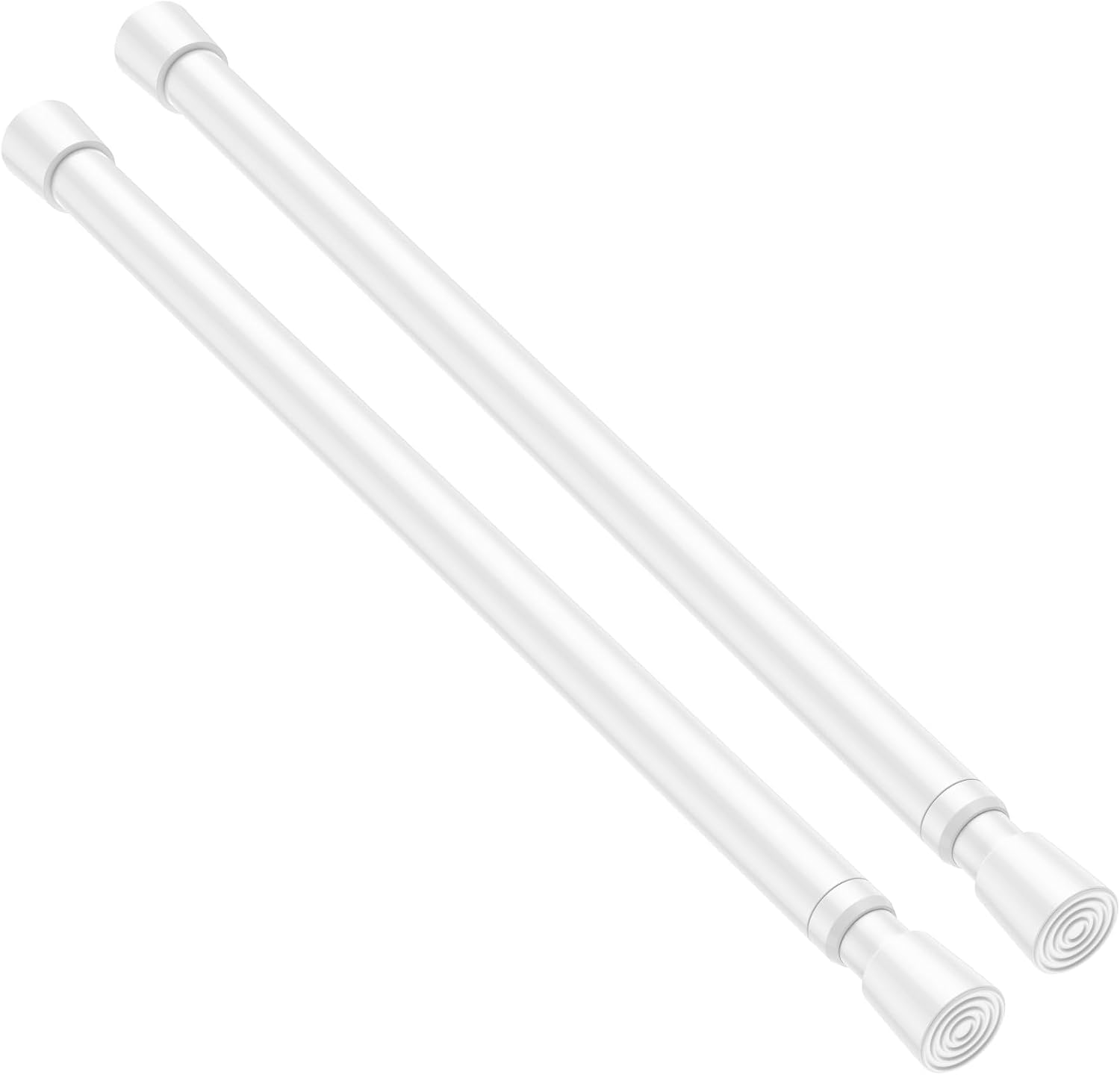 Zipglo 2pcs Tension Rods for Curtains 30-48cm, White Spring Loaded Curtain Rods Extendable Tension Curtain Pole，Net Curtain Rod No Drill Adjustable Tension Rod for Curtains, Doorway