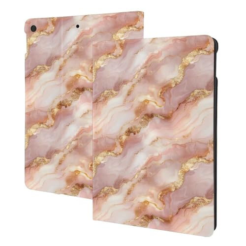 Rose Gold Marble Texture Print Compatible with ipad 9th/8th/7th Generation Case Cover, Tablet Cases Compatible with ipad Case 10.2 Inch, Auto Wake/Sleep, Folio Stand