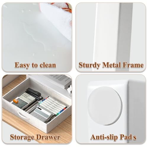 image for MARTY Printer Stand with Storage Drawer for Desk, 2-Tier Desktop Print