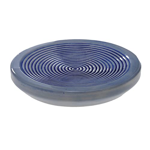 Spirella Mykonos Soap Dish Stone Look Decorative Bathroom Equipment Soap Dish 12 x 2 x 2 cm White Blue