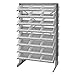 Quantum QPRD-109CL Pick Rack, 24"L x 36"W x 60"H, 800 lbs Capacity, Carbon Steel, Gray with Clear Bins