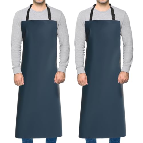 Delantales de vinilo impermeables Homsolver para adultos en paquete de dos unidades ligeras