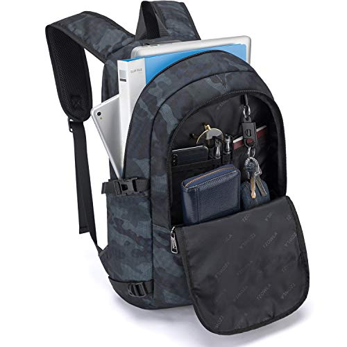 Tzowla Business Laptop Backpack Water Resistant Anti-Theft College Backpack With Usb Charging Port And Lock 15.6 Inch Computer Backpacks For Women Men, Casual Hiking Travel Daypack (Navy Blue Camo) #TOP1