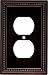 Brainerd 64410 Beaded Single Duplex Outlet Wall Plate / Switch Plate / Cover, Venetian Bronze
