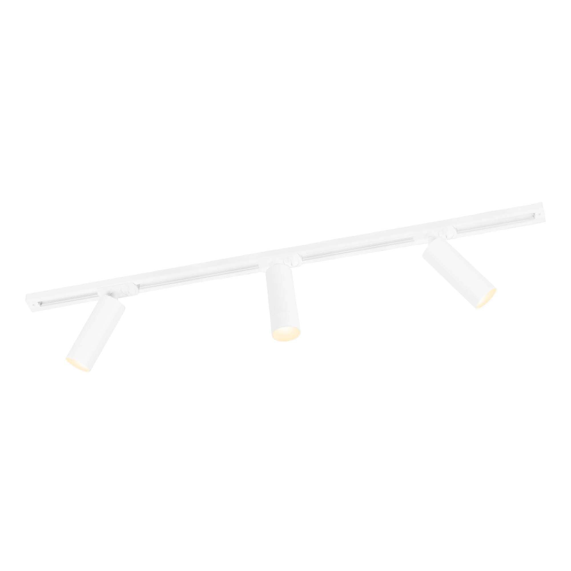 Ledvion - Sistema de rieles iluminacion, 1m, Carril Monofasico, 3W, Blanco, 2700K, 3x Foco de techo Orientable GU10, Lampara techo, plafon led techo cocina, luces led, focos led interior techo