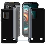 FZYM Case for Oukitel WP10 + 3 Pcs Tempered Glass Screen Protector Protective Film,2 Pack Slim Black Soft Gel TPU Silicone Protection Phone Case Cover for Oukitel WP10 (6.67')