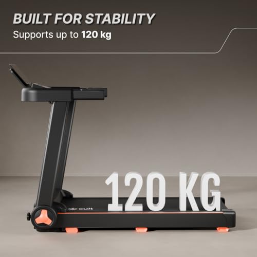 Image of Fitkit by Cult PowerRunPlus Treadmill BLDC 5HP Peak & 120kg Weight Capacity | 14 km /h Max Speed | LED Display with Tablet Holder | 12 Preset Program | Home Gym Equipment