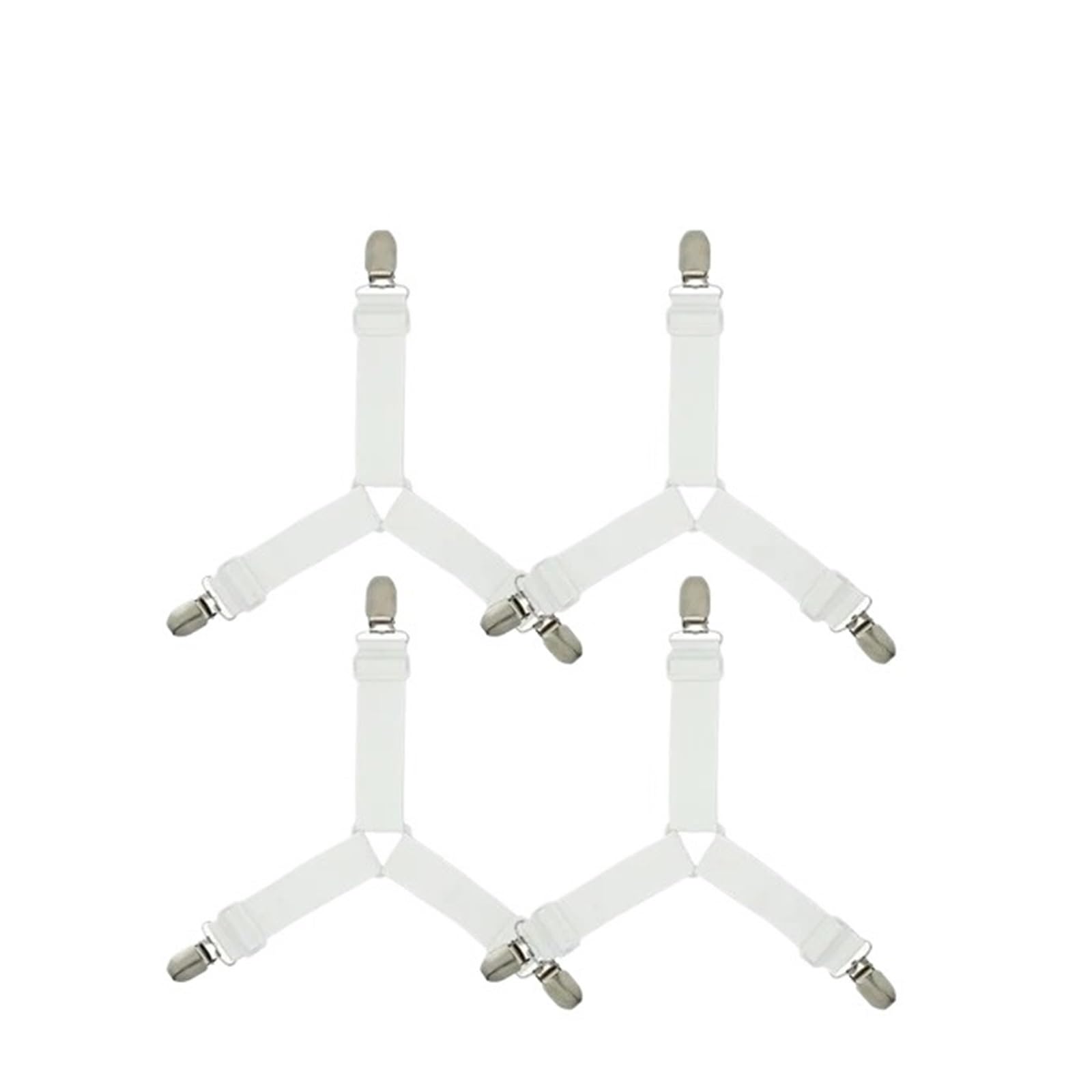PFMSAAF bed sheet clips 4Pcs Adjustable Bed Sheet And Quilt Holder for Organizer Mattress Cover Clip For Home Elastic Straps Clips for bed(White)
