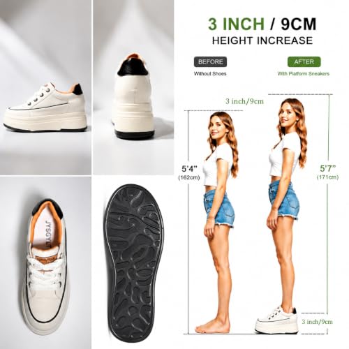 Image of Platform Sneakers for Women Chunky Casual Lace Up Comfort Shoes