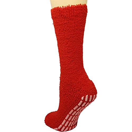 Debra Weitzner Non-slip Hospital Socks Fuzzy Slipper Grip Socks For Women Men 3 Pairs3