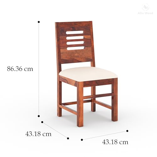 Image of Solid Sheesham Wood Round Dining Table Set 4 Seater | Four Seater Dining Table 4 Seater with 4 Modern Chairs for Living Room | 4 Seater Dining Set for Hotel Restaurant (Honey, 4 Seater)