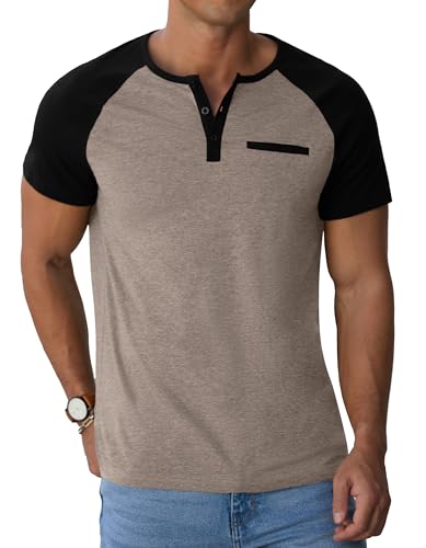 Image of Sailwind Men's Cotton Henley Short Sleeve Casual T-Shirts with Pocket