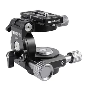 VERTECFOTO Geared Tripod Head Provide Smooth Fine Tune & Quick Coarse; Precision; Wobble Free; Perfect Choice for a Camera & Spotting Scope; Full CNC Made; Max Load11lb; Arca Type QR Plate