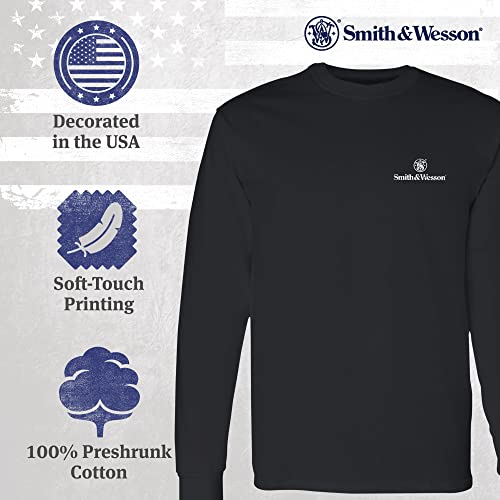 Smith & Wesson Men’s Long Sleeve T-Shirt, Official Graphic Shirt, Large, Black3