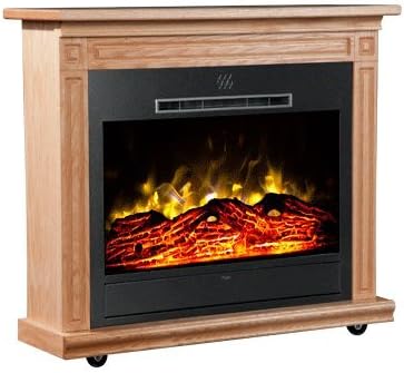 Roll-N-Glow Amish Electric Fireplace in Light Oak, EV-4