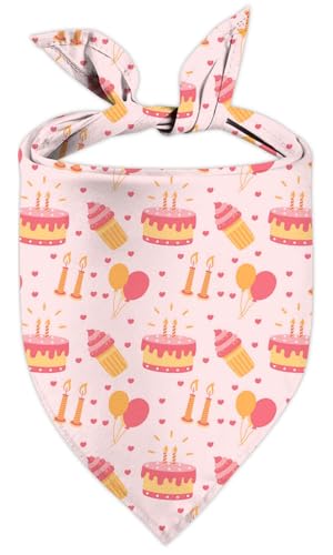 Birthday Dog Bandanas Double Side Reversible Large Pet Bandanas Adjustable Triangle Holiday Scarves for Dogs Girl Boy Pets Christmas Stocking Stuffers for Dogs