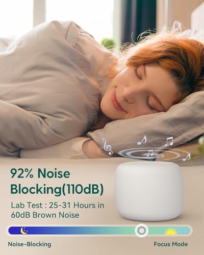 Image of Babelio Portable White Noise Machine + Travel Case in Grey, for Adults Kids Baby
