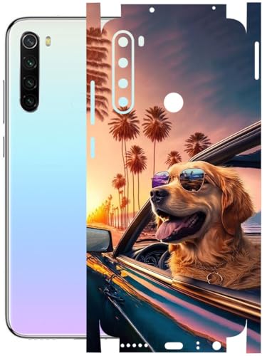 Image of AtOdds - Full Body Back Screen Guard Protector Film - Lamination Wrap Skin Sticker Compatible with REDMI Note 8 | Scratchproof Matte Finish (Happy Doggo)