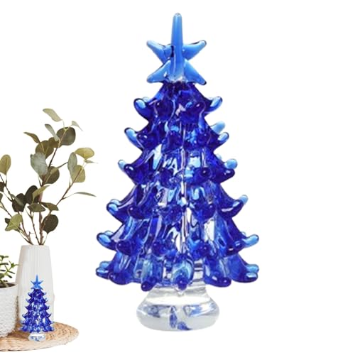 Árbol de Navidad de mesa con acabado de vidrieras para una decoración elegante 2