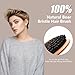 SunHer Soft Boar Bristle Hair Brush -100% Natural Bristle Brush for Women Men Short Thin Curly Hair Smoothing Restore Shine & Fine- Wooden Hairbrush with Brush Cleaner