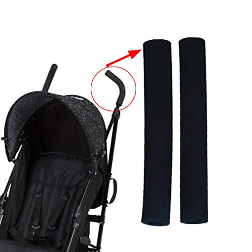 COPRIMANIGLIE 2 PEZZI NERO RIVESTIMENTO MANUBRIO PASSEGGINO UNIVERSALE