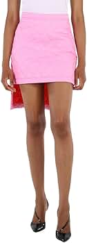 BURBERRY Ladies Bubble Gum Pink Asymmetric Diamond Quilted Skirt