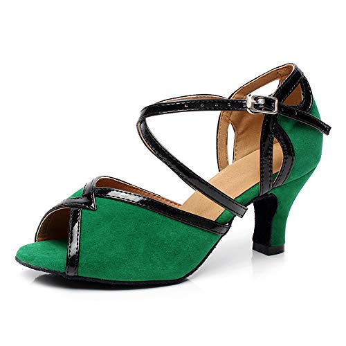 SWDZM Women's Open Toe Ballroom Dance Shoes Latin Salsa Chacha Performance Dancing Shoes