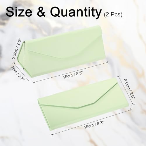 Image of PATIKIL Foldable Glasses Case, Triangle Magnetic Sunglasses Organizer Case PU Leather Hard Eyeglass Case for Women (2 Pcs)