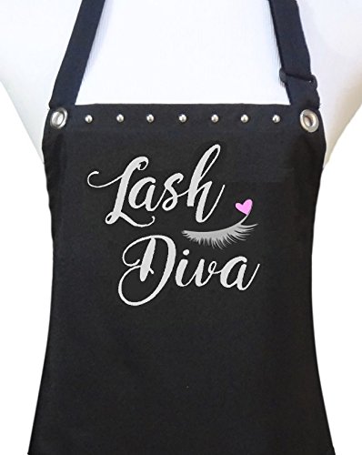 Trendy Salon Aprons Lash Extensions Specialist Eyelash Apron (Silver, Lash Diva)