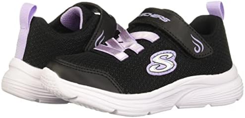 Skechers Kids Girls Wavy Lites-Blissfully Free Sneaker, Black, 3.5 Big Kid | Image 6