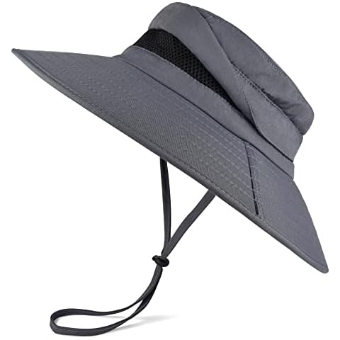 EINSKEY Men's Sun Hat, Rain Waterproof UV Protection Wide Brim Bucket Hat for Beach Travel Golf Safari Garden Fishing Hiking Dark Grey Cover