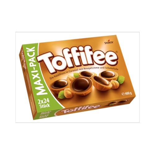 Toffifee 1 x 400 g Maxi-Pack Haselnuss in Karamell mit Nougatcreme und Schokolade ideal zum gemeinsamen Naschen und Teilen