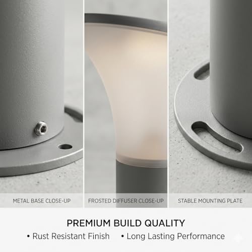 Image of SINOMAN Modern Gate Light Outdoor Waterproof Post Lamp with Wide Glow Design Decorative Fence and Entrance Lighting for Home, Villa, or Garden (PVC) (Without Bulb)