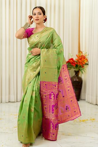 Image of Subham Women Sari Silk Cotton Kanjivaram | Soft Daily Wear Jacquard Design Saree with Blouse Piece