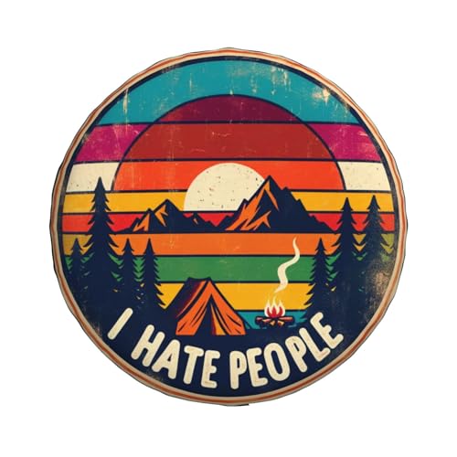 Image of Universal Fit Spare Tire Cover for Rv, SUV, Camper Colorful Mountain I Hate People Tire Covers Weatherproof Wheel Protector for Camping & Travel Trailer