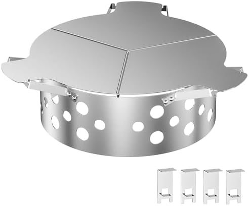 Skyflame Heat Controller for 22" Charcoal Kettle Grills, Stainless Steel BBQ Smoking Gilling Kit with 4PCS Support Clips, Turns Your Charcoal Grill Into a Smoker