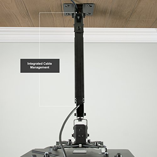 image for VIVO Black Universal Adjustable Wall Ceiling Projector Mount Bracket, 