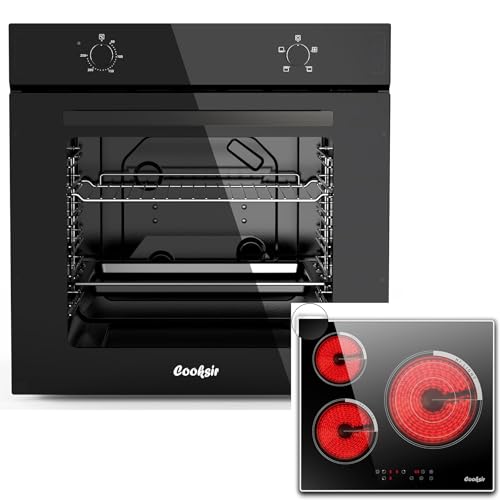 Four Encastrable 65L 2200W et Plaque Vitrocéramique 5700W Cooksir