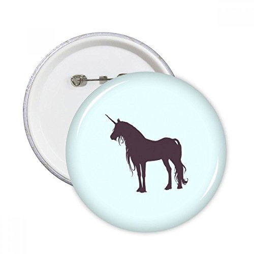 Cadeau multicolore licorne silhouette noire lot de 5 badges ronds XXL