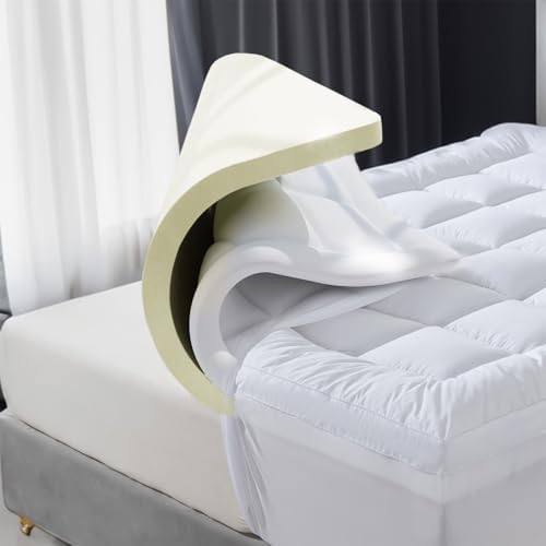 VL Memory Foam Mattress Topper King 10cm Thick with Microfiber Filled Box Stitched Quilted...