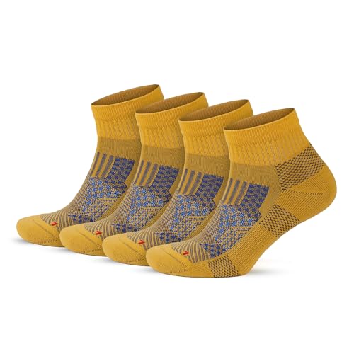 Image of GoWith 2 /4 Pairs Quarter Running Socks for Men & Women, Athletic Anti-Blister Cushioned Seamless Padded Ancle Socks