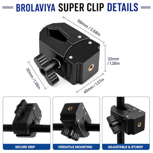 Image of BROLAVIYA 11 Inch Adjustable Magic Articulating Arm for DSLR Camera, LED Light, Flash Light, Monitor, Ring Light, Microphone, Aluminum Alloy