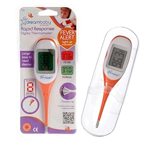 Dreambaby Rapid Response Digital Thermometer with Fever Alert, Orange