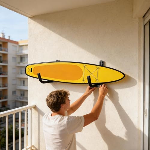 Support mural pour kayak et planche de surf en acier avec vis de fixation - 3
