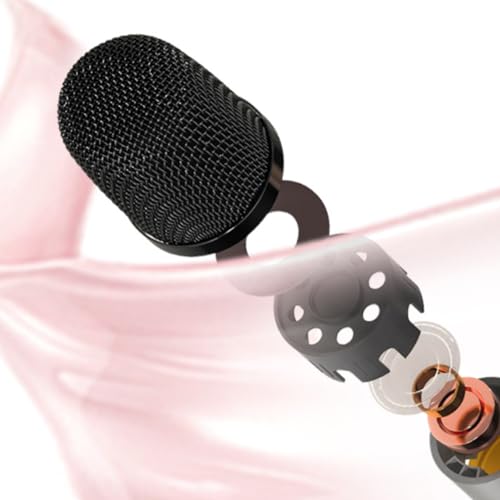 Máquina de karaokê Portátil, Alto-falante, Microfone Sem Fio Com Som Divertido, Bateria Recarregável