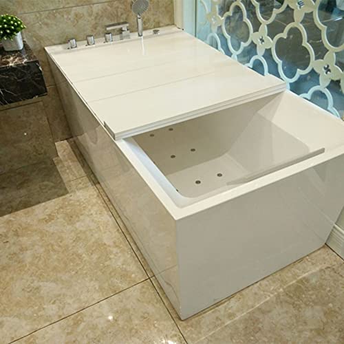 Couvercle de baignoire pliant et plateau isolant blanc en PVC - 5
