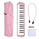 Melodica-Tastatur mit 37 Tasten, Melodica-Blasrohr-Kit für Professionelles Anfängertraining (Rosa) Mundharmonika