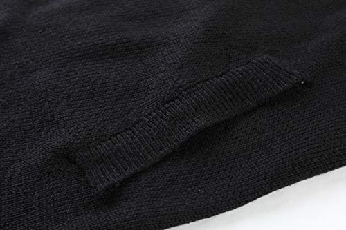 Auburet Womens Wrap Tie Waist Cardigan Sweater Lightweight Oversized Long Sleeve Open Front Knitted Coat With Pockets Black #TOP4